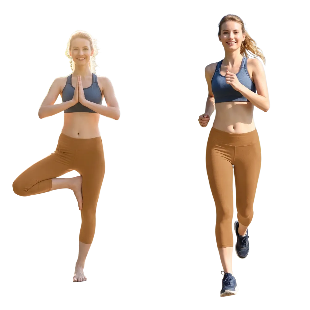 Generiertes Lifestyle-Bild für Damen Capri-Leggings - Mikrofaser Sportleggings mit UV-Schutz