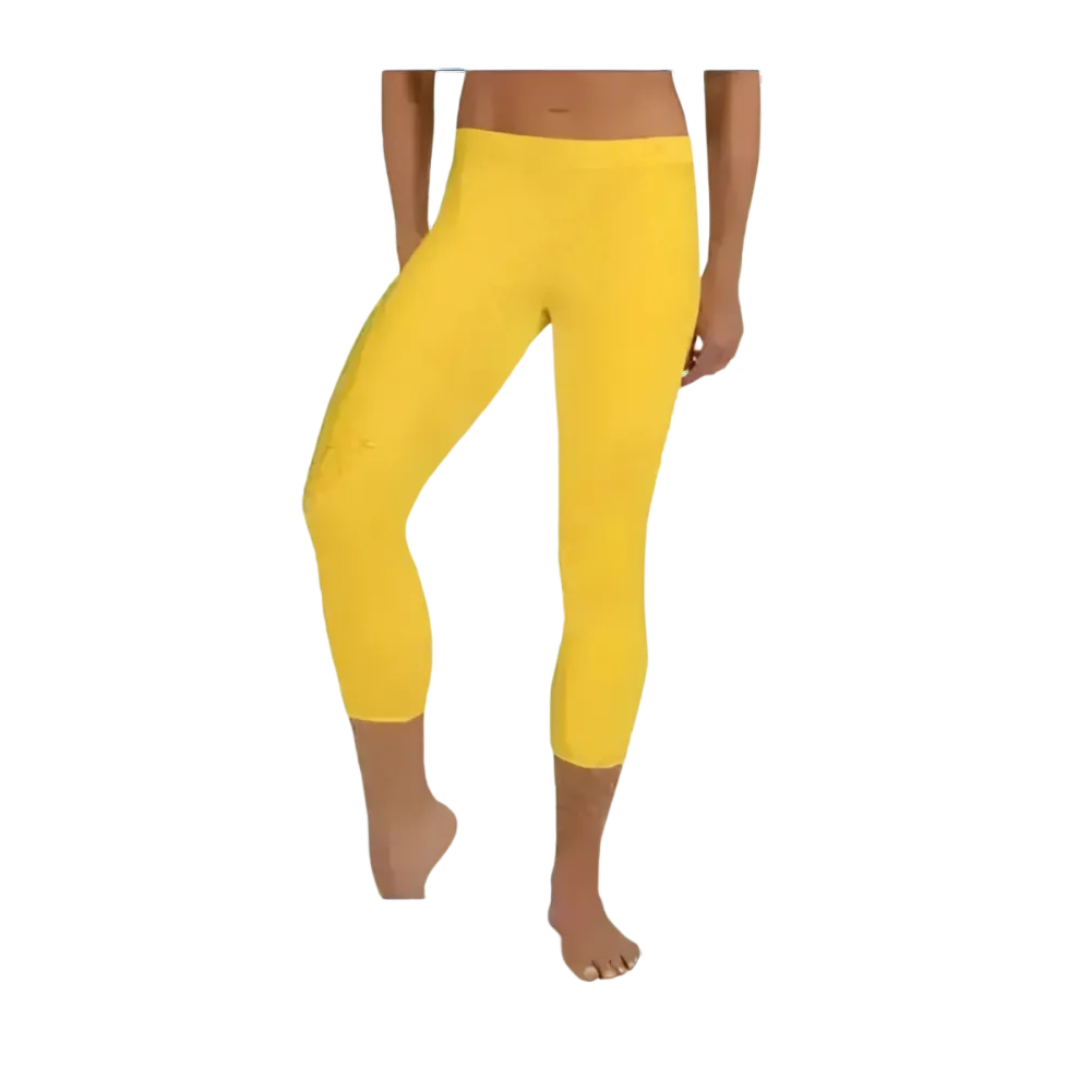 Damen Capri-Leggings von BUYATHOME24, Mikrofaser-Sportleggings mit UV-Schutz in XS bis XL, ideal für Yoga und Fitness.