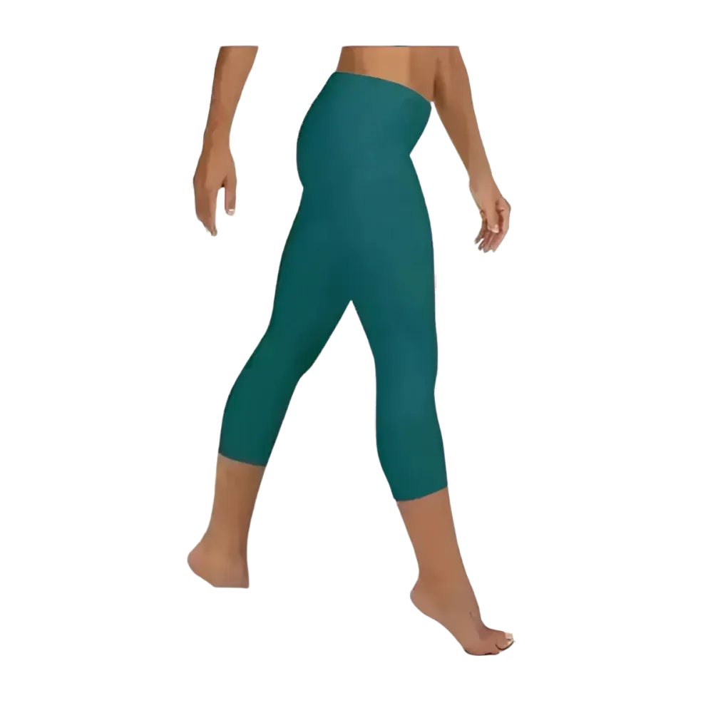 Damen Capri-Leggings von BUYATHOME24 aus Mikrofaser, UV-Schutz, in XS bis XL, ideal für Sport und Yoga, dunkelgrau.