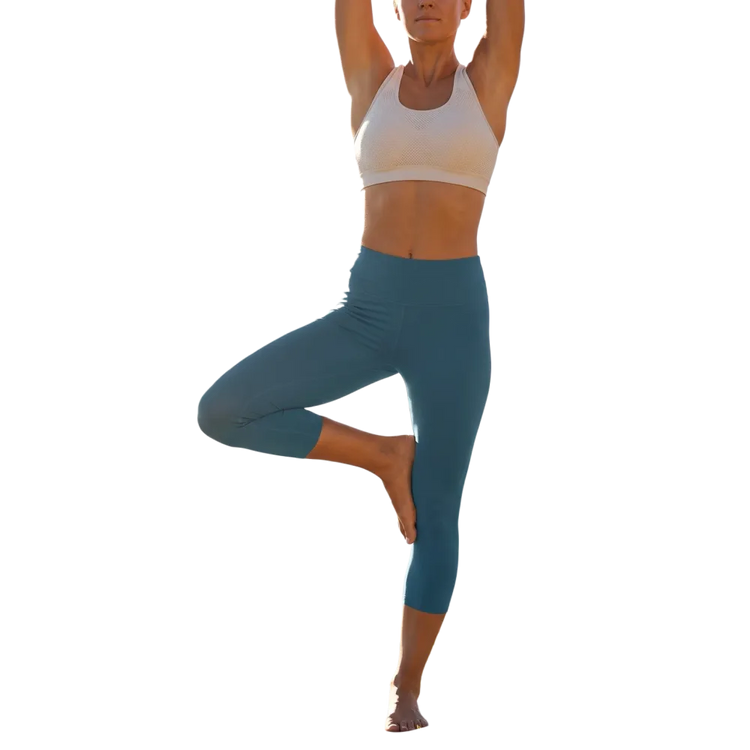 Damen Capri-Leggings aus Mikrofaser mit UV-Schutz in XS bis XL, strapazierfähig und bequem, in verschiedenen Farben.