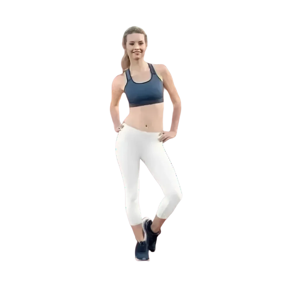 Damen Capri-Leggings von BUYATHOME24, Sportleggings mit UV-Schutz in XS bis XL, geeignet für Yoga und Sport.