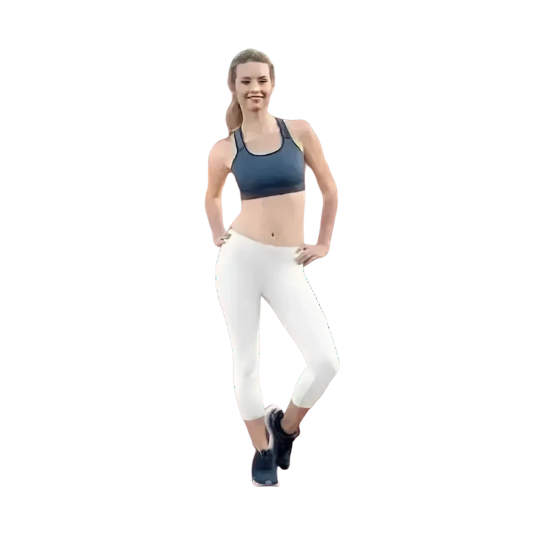 Damen Capri-Leggings von BUYATHOME24, Sportleggings mit UV-Schutz in XS bis XL, geeignet für Yoga und Sport.
