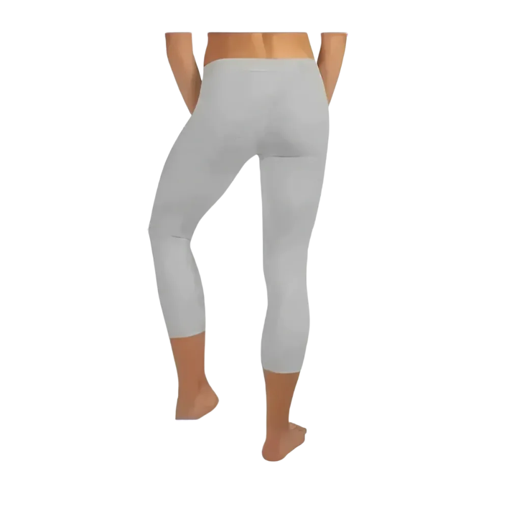 Damen Capri-Leggings von BUYATHOME24, Sportleggings mit UV-Schutz in XS-XL, ideal für Yoga und Freizeit, in Schwarz.