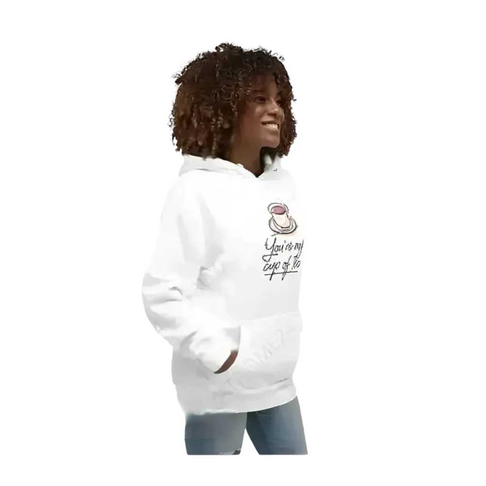 Grafik Damen Hoodie von BUYATHOME24 in S bis 3XL, bequemer Kapuzenpullover mit modernem Design, langärmlig und lässig.