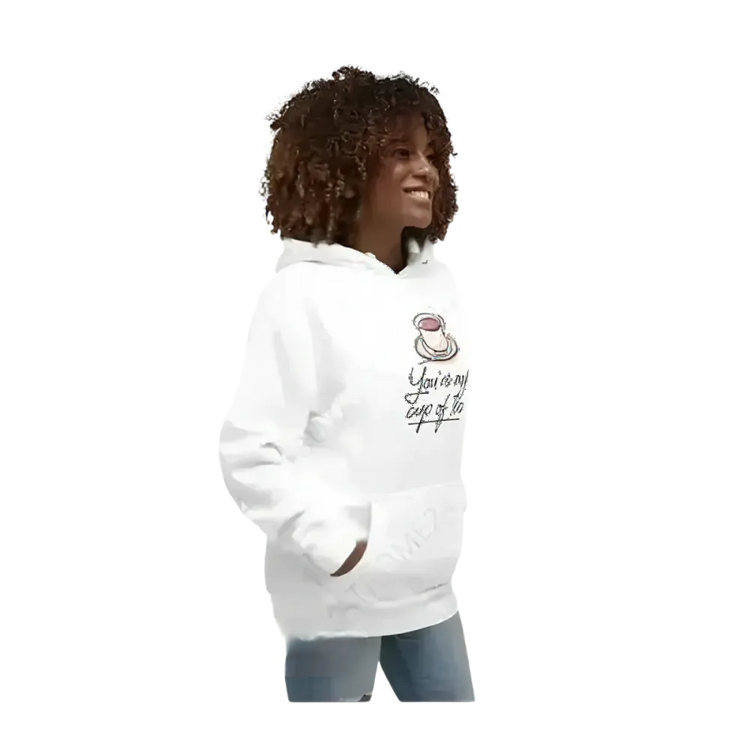 Grafik Damen Hoodie von BUYATHOME24 in S bis 3XL, bequemer Kapuzenpullover mit modernem Design, langärmlig und lässig.