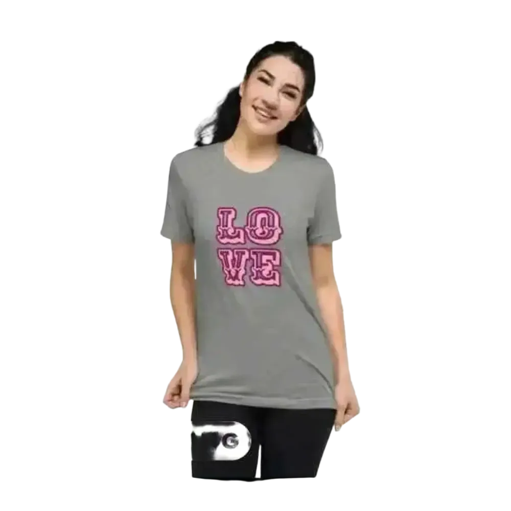 Damen Grafik Rundhalsshirt mit Kurzarm, Polyester, in verschiedenen Größen, stilvoll für Frauen, von BUYATHOME24