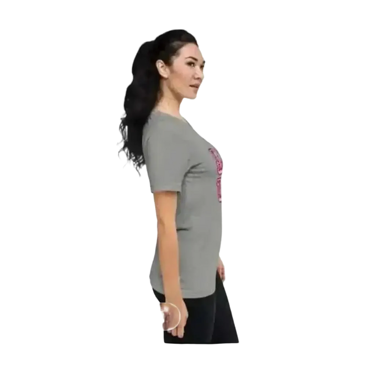 Damen Grafik Rundhalsshirt von BUYATHOME24, Kurzarm, in verschiedenen Größen, aus Polyester, für stilbewusste Frauen
