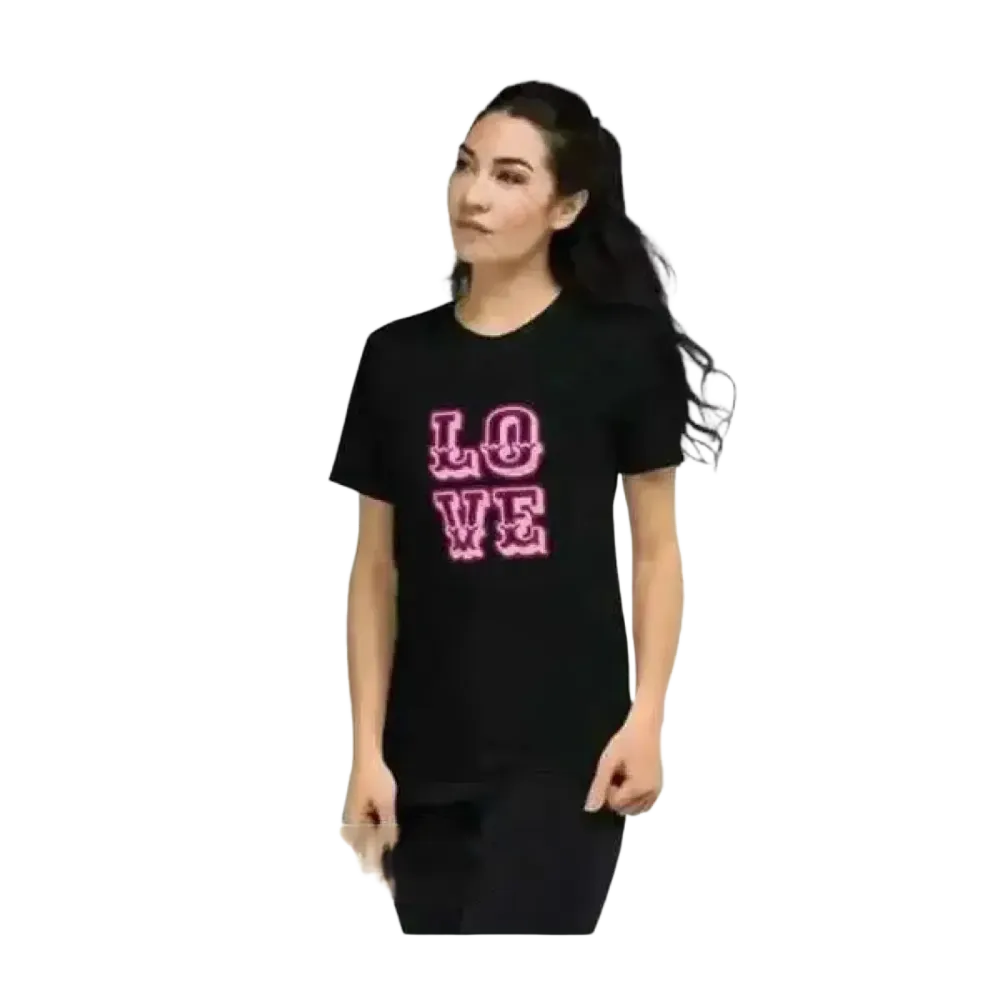 Damen Grafik Rundhalsshirt von BUYATHOME24, kurzärmlig, in verschiedenen Größen, aus Polyester, für stilbewusste Frauen