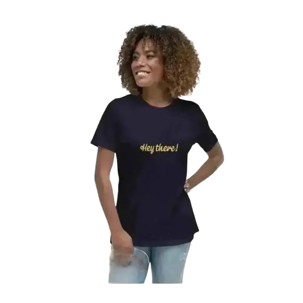Damen Baumwoll-Grafik T-Shirt in Navy, Rundhals, für Frauen, Größen S bis 3XL, stilvolles Damen-T-Shirt von BUYATHOME24