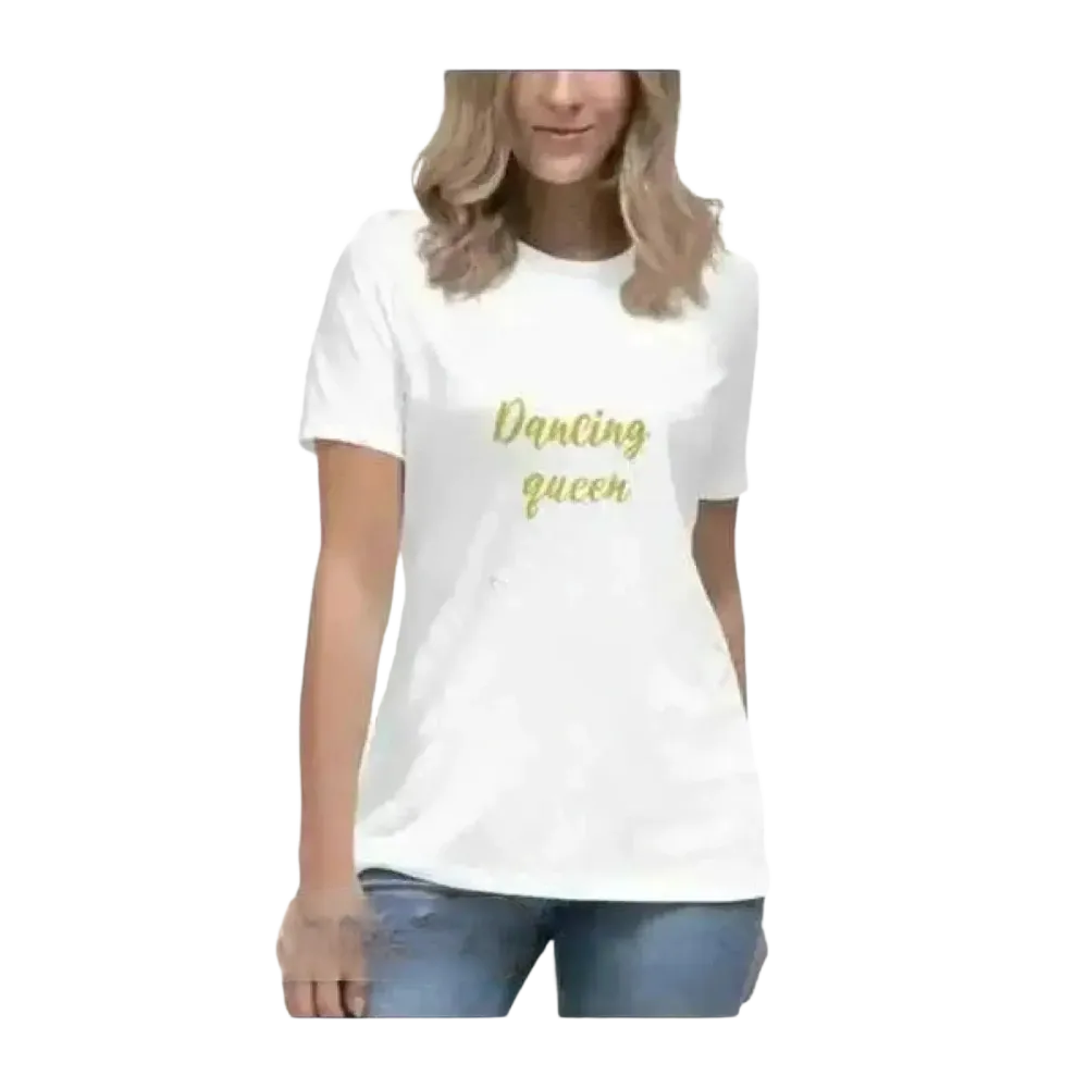 Weißes Damen Grafik T-Shirt aus Baumwolle, Rundhals, bequem, in den Größen S bis 3XL, mit modernem Grafikdesign.