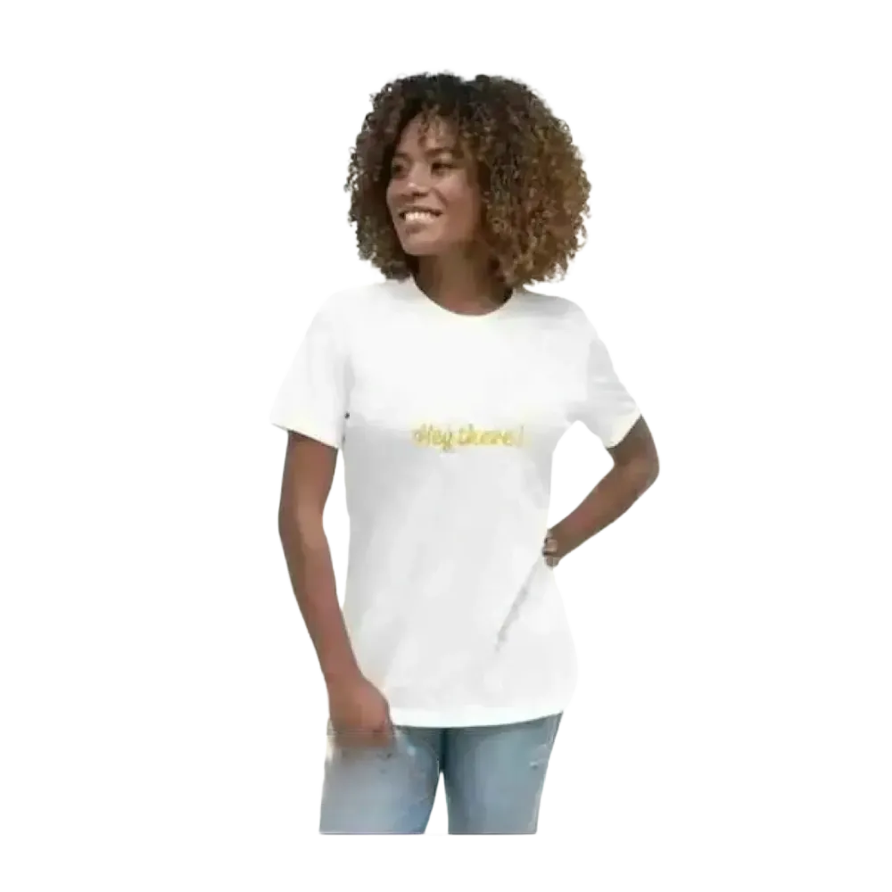 Damen Baumwoll-Grafik-T-Shirt in Weiß, Rundhals, erhältlich in S bis 3XL, stilbewusste Frauenmode von BUYATHOME24