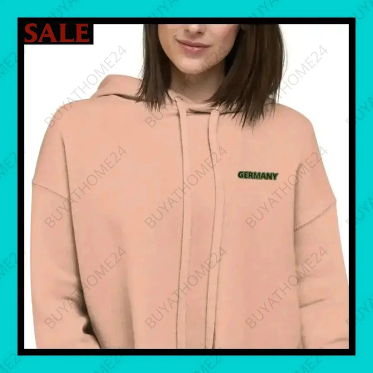 • Damen Hoodie Cropped S-2XL - BUYATHOME24 - bestickt - GERMANY - DAMENMODE, Hoodie