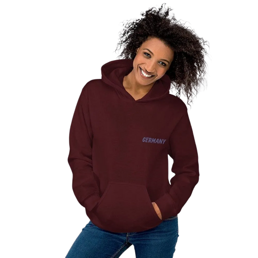 Grafik Unisex Kapuzenpullover aus Baumwolle in Kastanienbraun, Größe S-5XL, mit Druck, von BUYATHOME24.