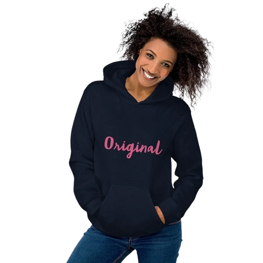 Grafik Damen Hoodie von BUYATHOME24, navyblau, Baumwolle, unisex Kapuzenpullover in S-5XL, mit Druck, bequemer Alltagslook