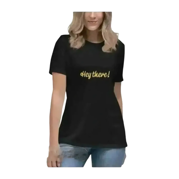 Damen Baumwoll-Grafik T-Shirt mit Rundhalsausschnitt, Kurzarm, stilbewusste Frauen, in S-3XL, von BUYATHOME24