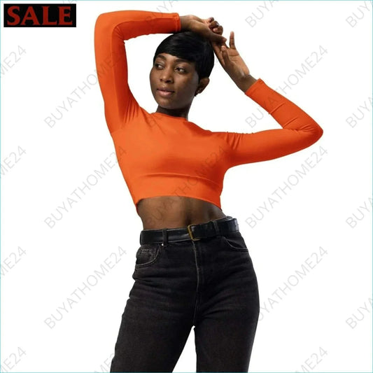 • Damen Langarm Crop Top 2XS-6XL - BUYATHOME24 - Textildruck - GERMANY - DAMENMODE, Langarm Crop Top