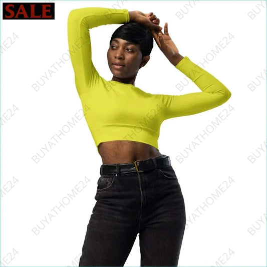 • Damen Langarm Crop Top 2XS-6XL - BUYATHOME24 - Textildruck - GERMANY - DAMENMODE, Langarm Crop Top