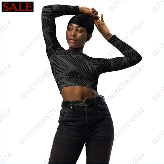 • Damen Langarm Crop Top 2XS-6XL - BUYATHOME24 - Textildruck - GERMANY - DAMENMODE, Langarm Crop Top