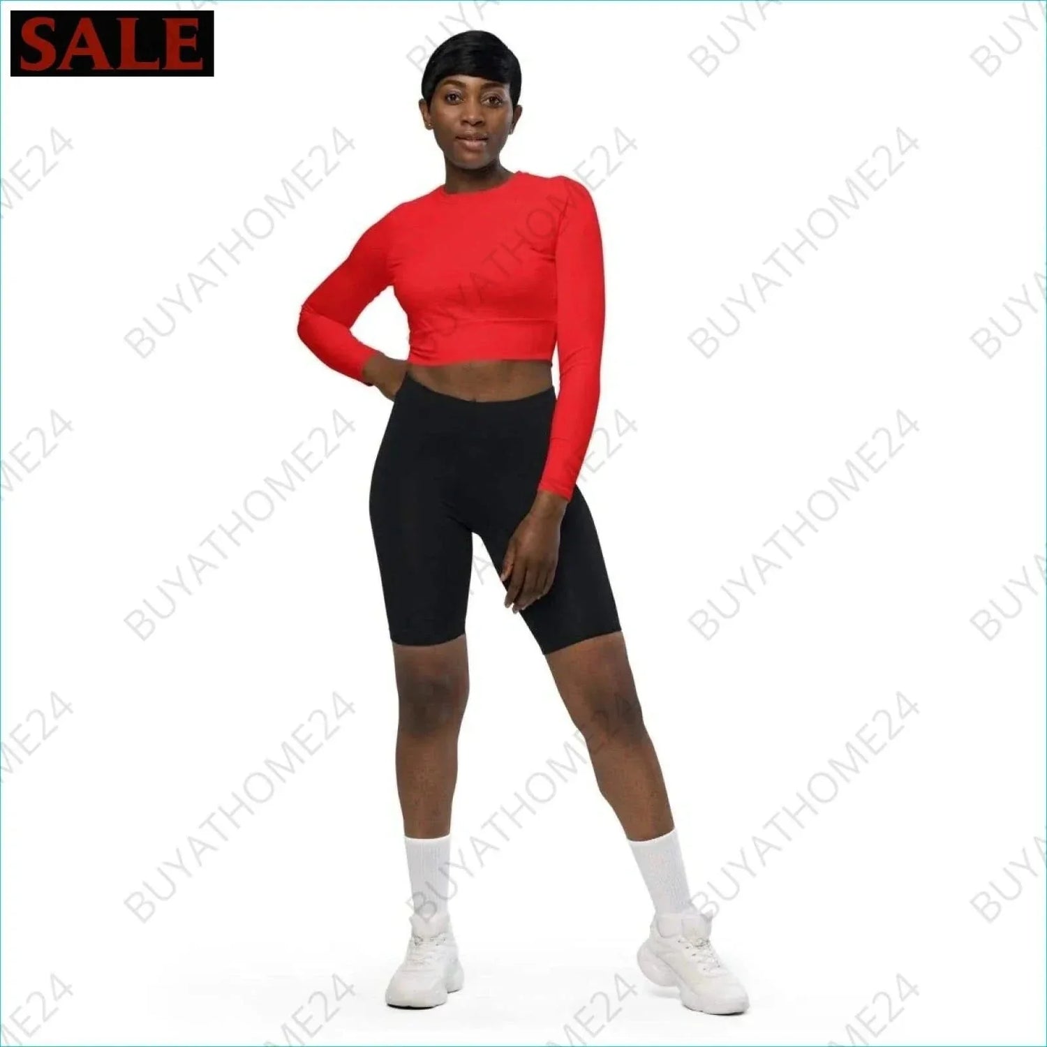 • Damen Langarm Crop Top 2XS-6XL - BUYATHOME24 - Textildruck - GERMANY - DAMENMODE, Langarm Crop Top