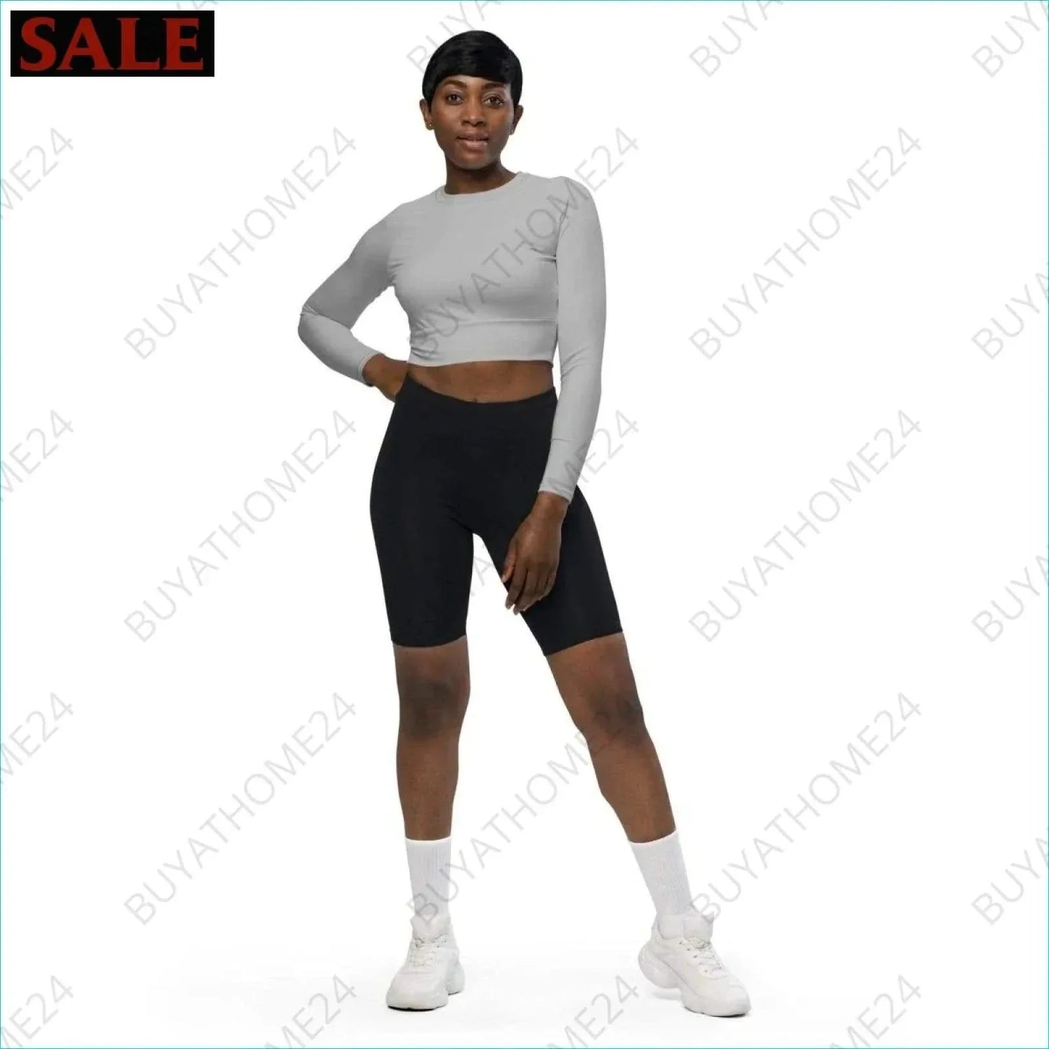 • Damen Langarm Crop Top 2XS-6XL - BUYATHOME24 - Textildruck - GERMANY - DAMENMODE, Langarm Crop Top