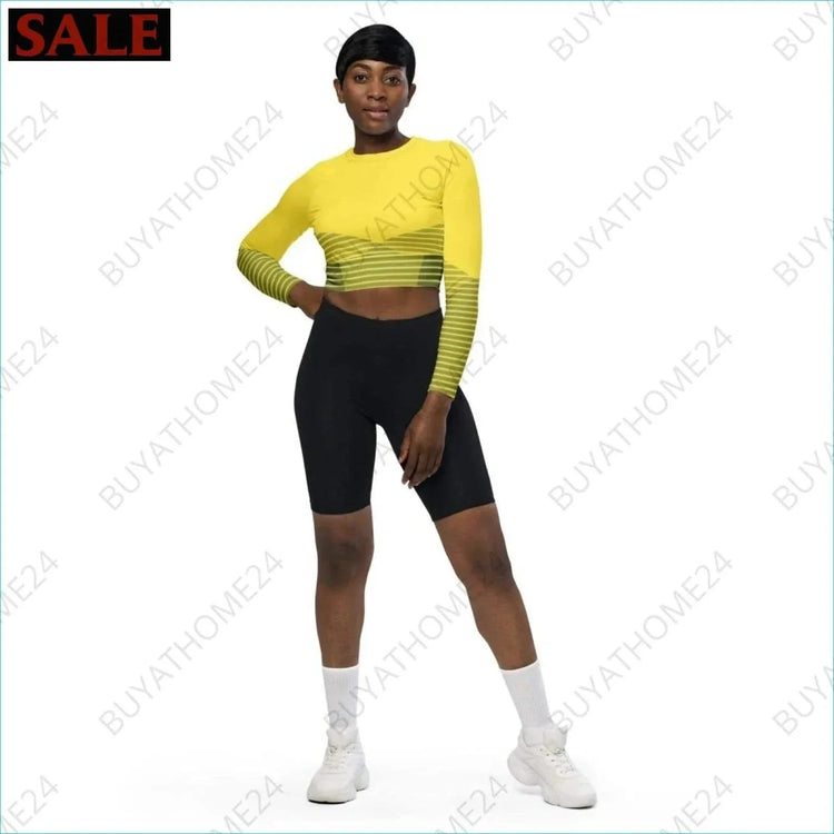 • Damen Langarm Crop Top 2XS-6XL - BUYATHOME24 - Textildruck - GERMANY - DAMENMODE, Langarm Crop Top