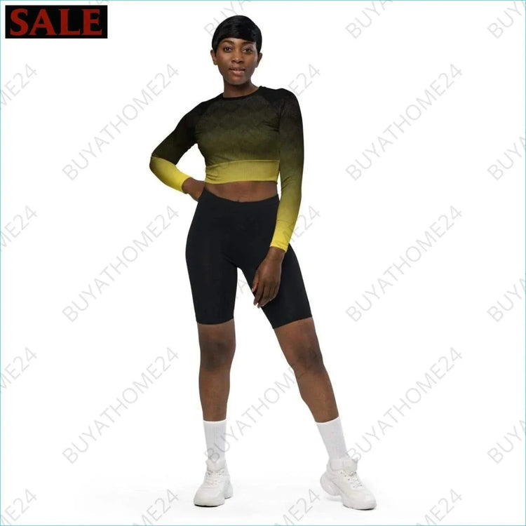 • Damen Langarm Crop Top 2XS-6XL - BUYATHOME24 - Textildruck - GERMANY - DAMENMODE, Langarm Crop Top