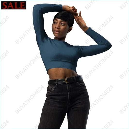 • Damen Langarm Crop Top 2XS-6XL - BUYATHOME24 - Textildruck - GERMANY - DAMENMODE, Langarm Crop Top