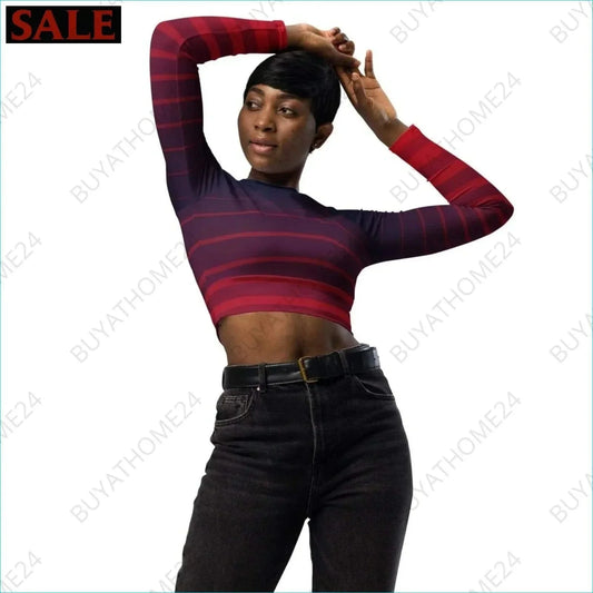 • Damen Langarm Crop Top 2XS-6XL - BUYATHOME24 - Textildruck - GERMANY - DAMENMODE, Langarm Crop Top