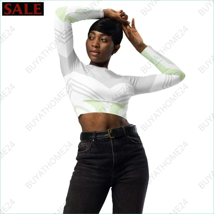 • Damen Langarm Crop Top 2XS-6XL - BUYATHOME24 - Textildruck - GERMANY - DAMENMODE, Langarm Crop Top