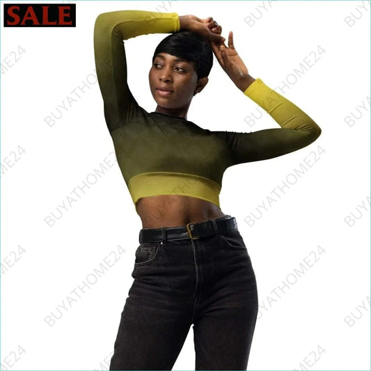 • Damen Langarm Crop Top 2XS-6XL - BUYATHOME24 - Textildruck - GERMANY - DAMENMODE, Langarm Crop Top