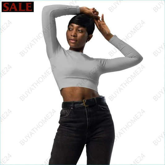 • Damen Langarm Crop Top 2XS-6XL - BUYATHOME24 - Textildruck - GERMANY - DAMENMODE, Langarm Crop Top