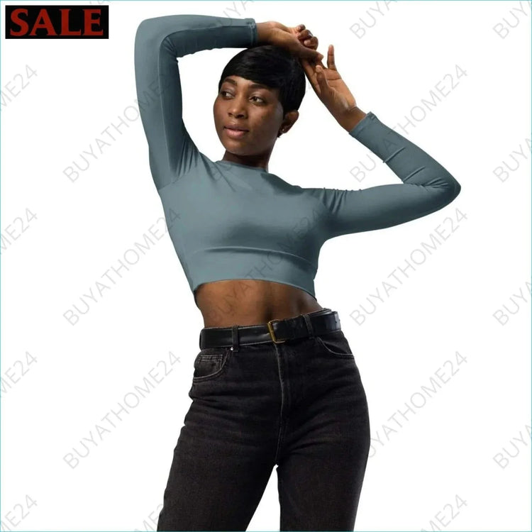 • Damen Langarm Crop Top 2XS-6XL - BUYATHOME24 - Textildruck - GERMANY - DAMENMODE, Langarm Crop Top