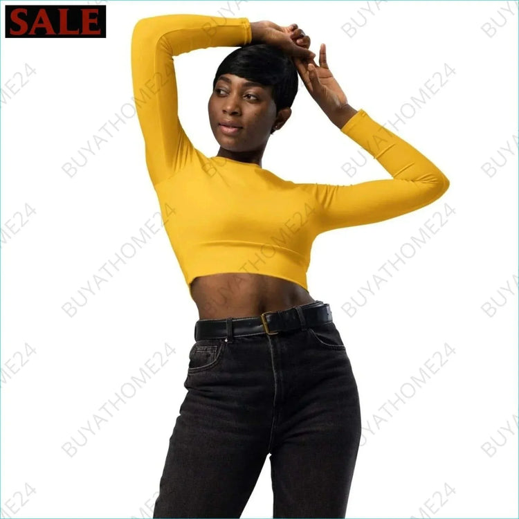 • Damen Langarm Crop Top 2XS-6XL - BUYATHOME24 - Textildruck - GERMANY - DAMENMODE, Langarm Crop Top