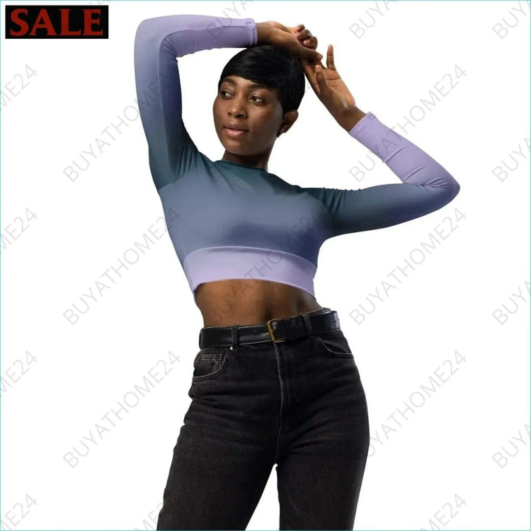 • Damen Langarm Crop Top 2XS-6XL - BUYATHOME24 - Textildruck - GERMANY - DAMENMODE, Langarm Crop Top