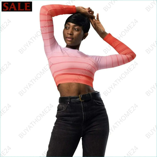 • Damen Langarm Crop Top 2XS-6XL - BUYATHOME24 - Textildruck - GERMANY - DAMENMODE, Langarm Crop Top