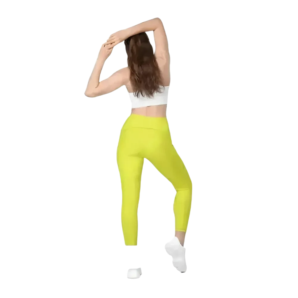 Damen Leggings von BUYATHOME24 mit hoher Taille und Taschen, in 2XS-6XL, sportliche und bequeme Sportbekleidung.