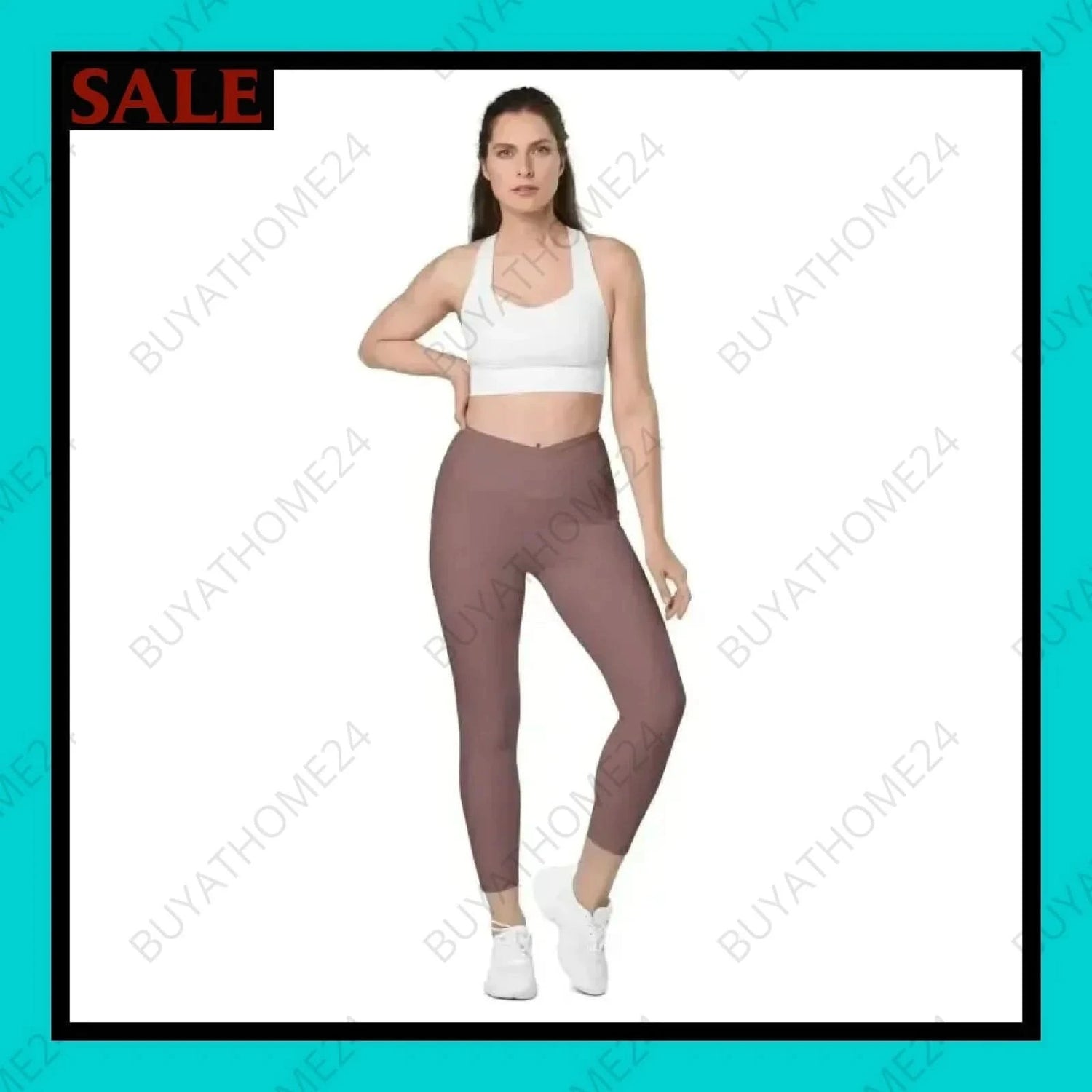 Damen Leggings mit V-Bund 2XS-6XL - BUYATHOME24 - Textildruck - GERMANY - DAMENMODE, Leggings mit V-Bund