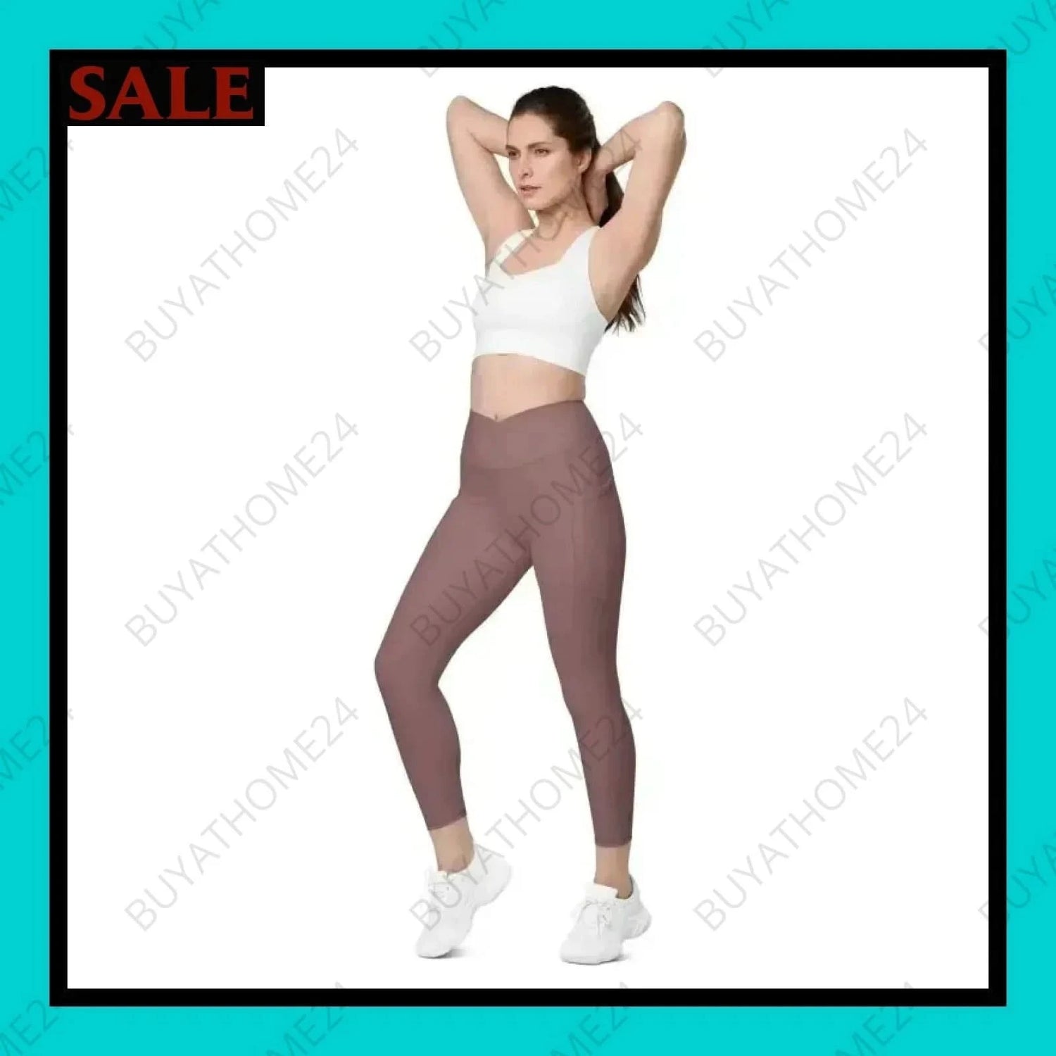 Damen Leggings mit V-Bund 2XS-6XL - BUYATHOME24 - Textildruck - GERMANY - DAMENMODE, Leggings mit V-Bund