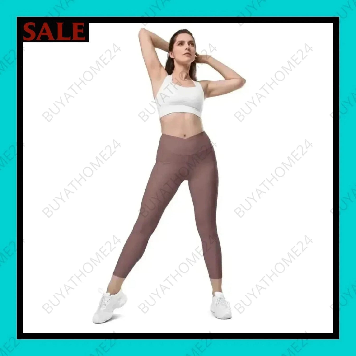 Damen Leggings mit V-Bund 2XS-6XL - BUYATHOME24 - Textildruck - GERMANY - DAMENMODE, Leggings mit V-Bund