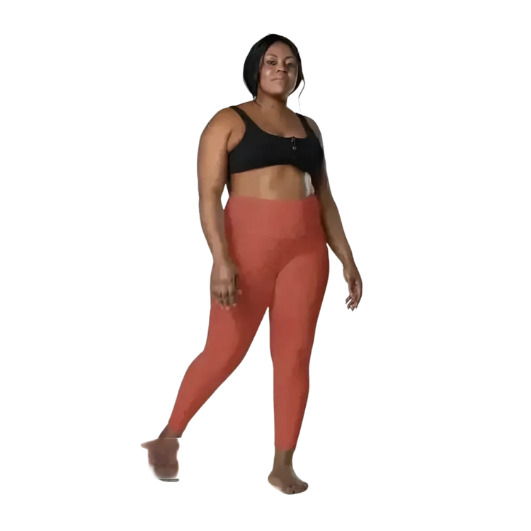 Damen Leggings von BUYATHOME24 mit Seitentaschen, in 2XS bis 6XL, sportlich und bequem, auf einem Model getragen