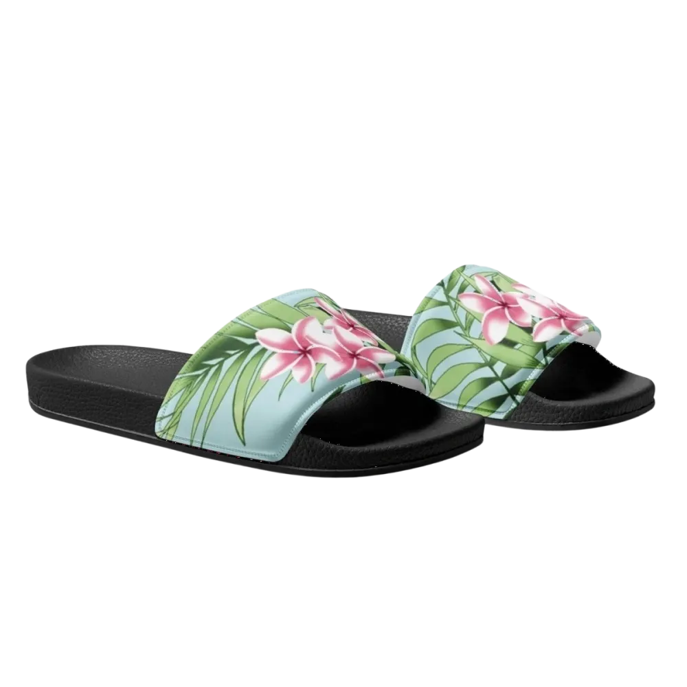 Damen- und Mädchen-Badeschlappen aus Kunstleder in Größe 36-44 von BUYATHOME24, bequeme Badeschlappen für den Sommer.
