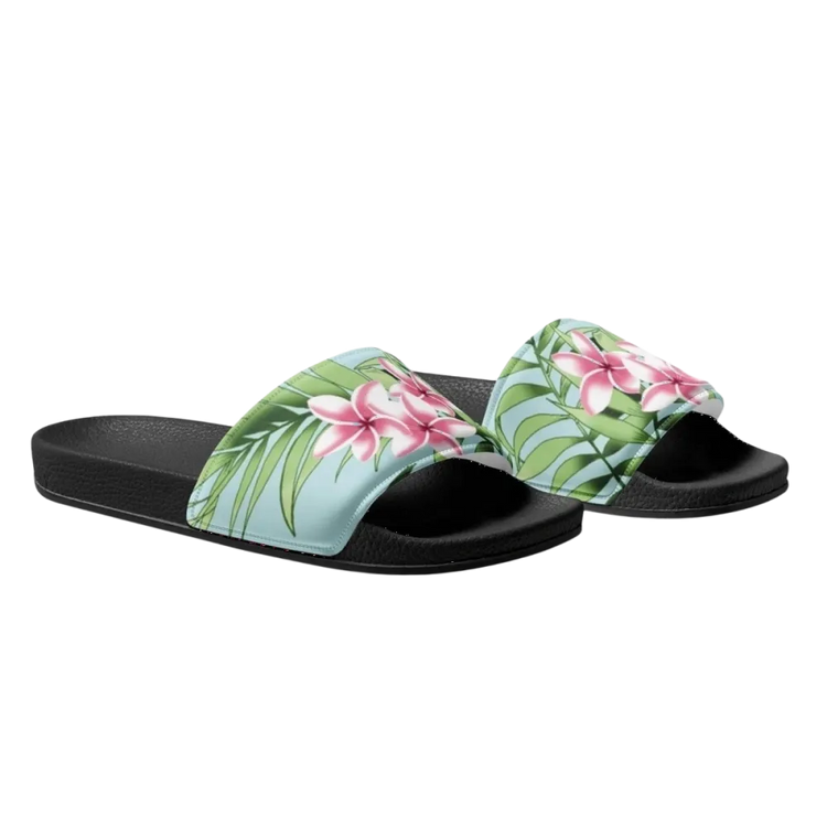 Damen- und Mädchen-Badeschlappen aus Kunstleder in Größe 36-44 von BUYATHOME24, bequeme Badeschlappen für den Sommer.