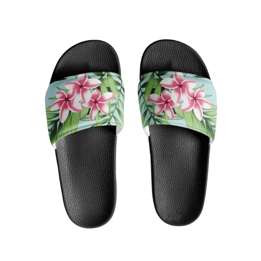 Bademantel Damen und Mädchen aus Kunstleder, Badeschlappen Gr. 36-44, in Schwarz mit bequemer Sohle, von BUYATHOME24