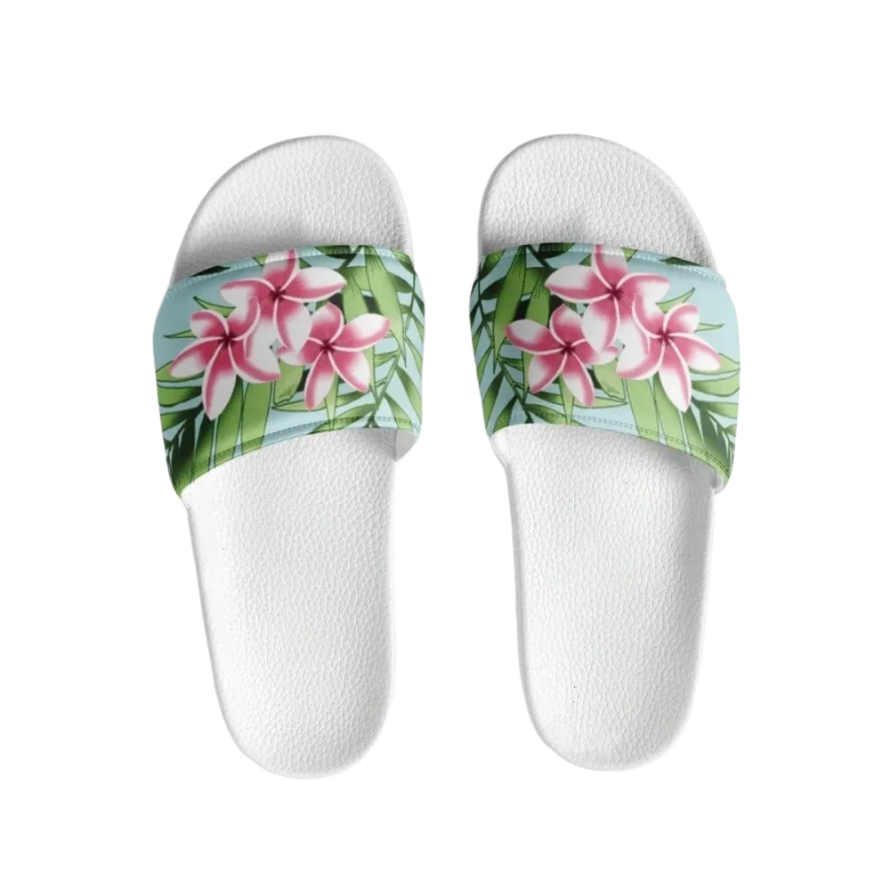 Damen- und Mädchen-Badeschlappen aus Kunstleder in Größe 36-44 von BUYATHOME24, bequeme Sandalen für den Sommer.