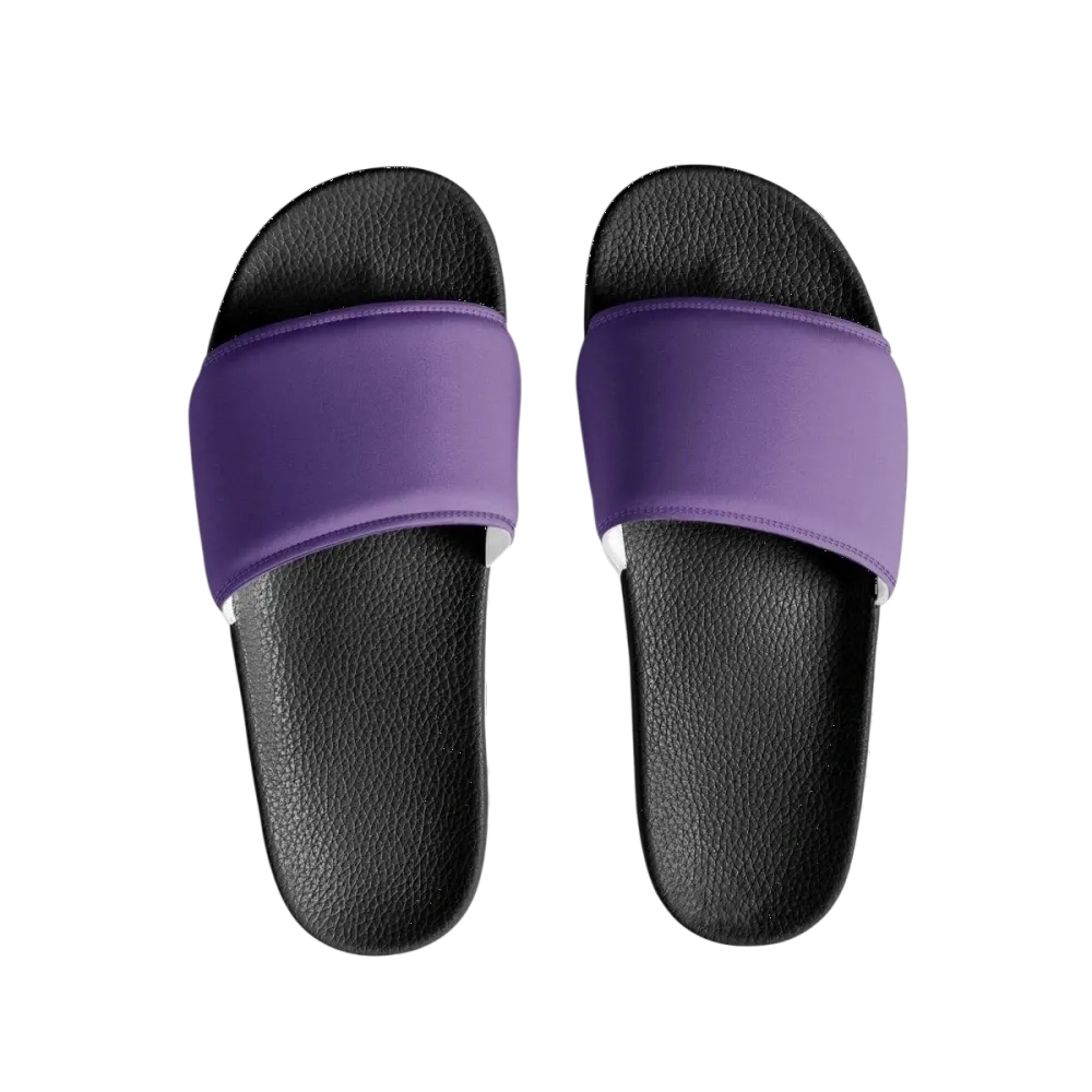 Damen- und Mädchenschlappen aus Kunstleder in Größe 36-44, bequeme Badeschuhe von BUYATHOME24, auf einem weißen Hintergrund.
