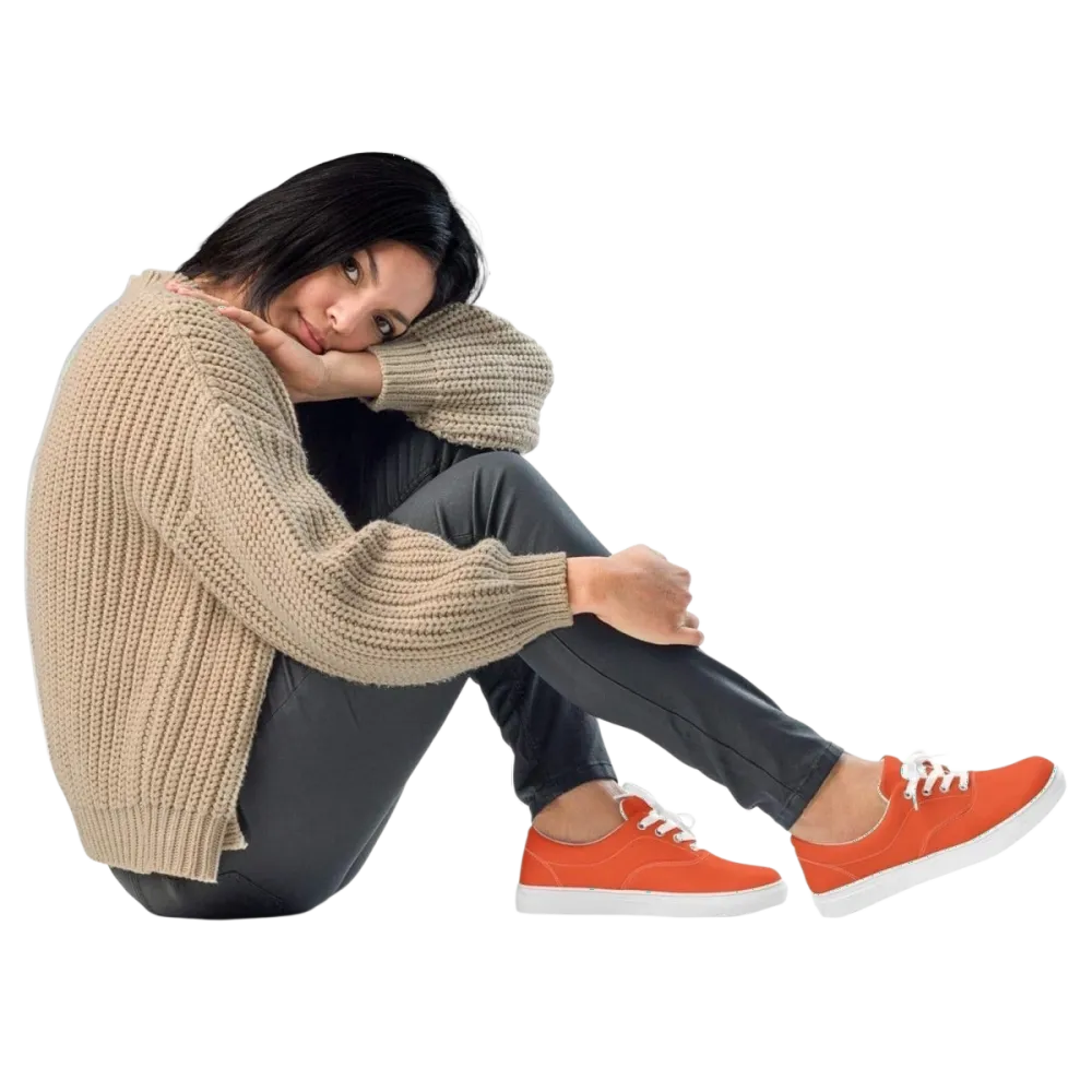 Damen- und Mädchensneaker aus Canvas, atmungsaktiv, in Größe 35-44, von BUYATHOME24, seitlich mit Schnürung und weißen Sohlen