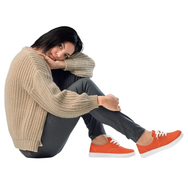 Damen- und Mädchensneaker aus Canvas, atmungsaktiv, in Größe 35-44, von BUYATHOME24, seitlich mit Schnürung und weißen Sohlen