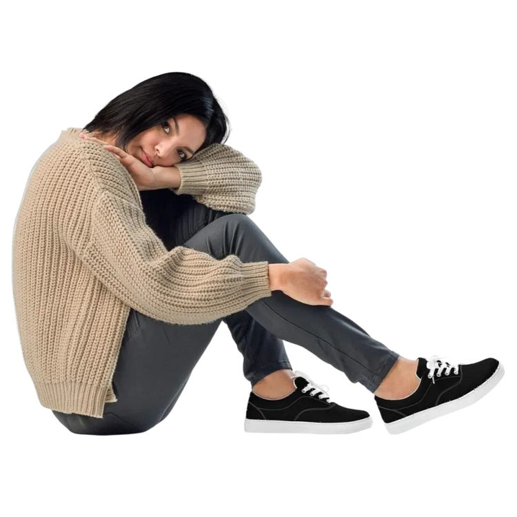 Damen und Mädchen Canvas Schuhe mit EVA-Sohle in Größe 35-44, bequem und sportlich, von BUYATHOME24, Nahaufnahme der Schuhe