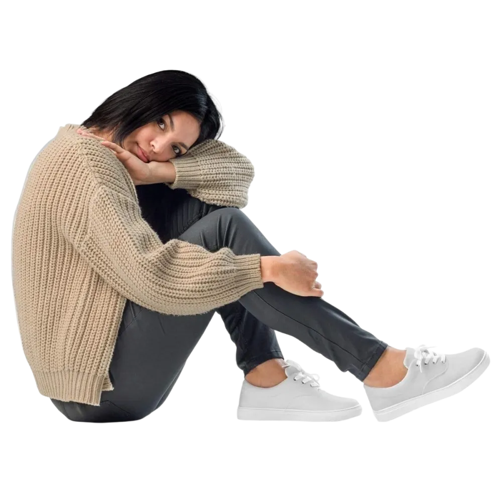 Damen- und Mädchensneaker mit Allover-Print und EVA-Sohle in Größe 35-44, von BUYATHOME24, seitlich fotografiert