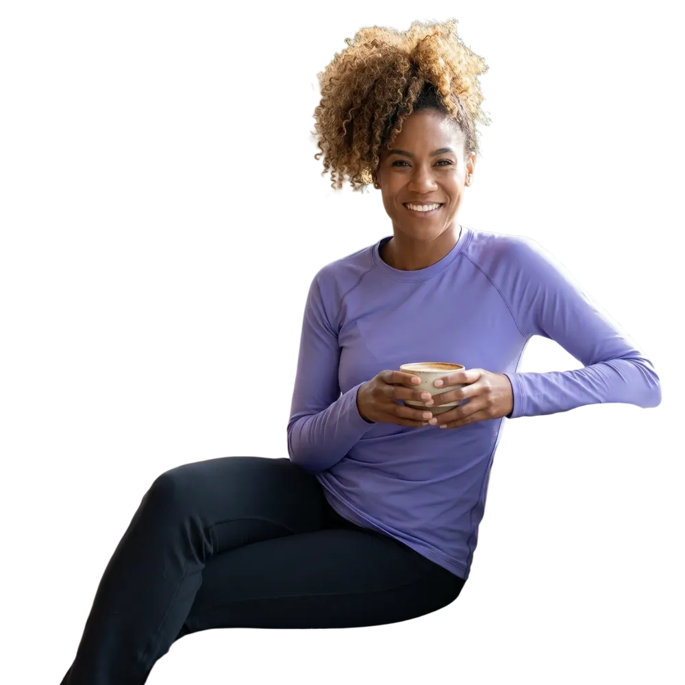 Damen Langarm Sportshirt von BUYATHOME24, Athleisure T-Shirt, bequemes Oberteil in XS bis 3XL, sportliche Passform, softes Material